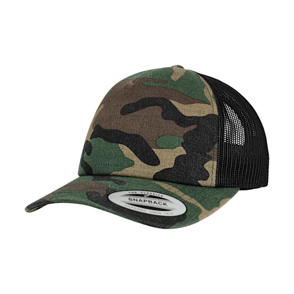 Flexfit Camo Trucker Cap One Size Wood Camo/Black Wood Camo/Black One Size