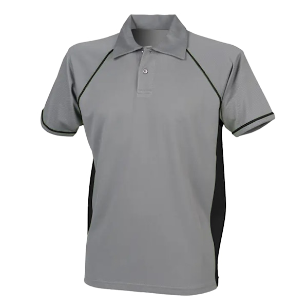 Finden & Hales Herr Piped Performance Sports Polo Shirt L Gunme Gunmetal Grey/Black L
