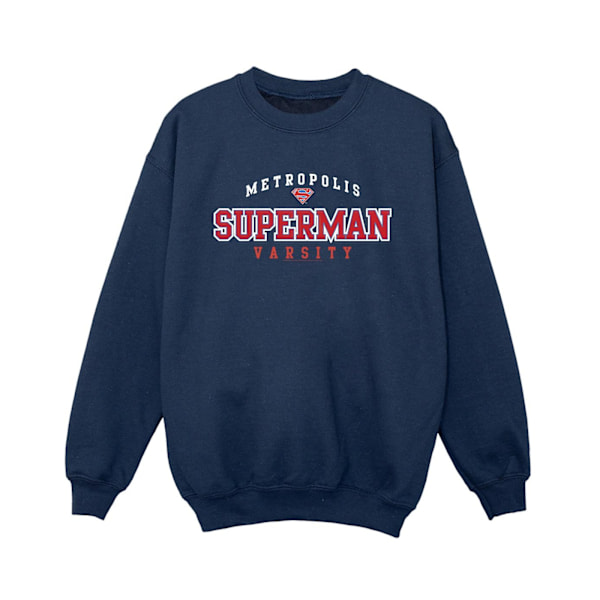 DC Comics Boys Superman Metropolis Varsity Sweatshirt 7-8 år Navy Blue 7-8 Years