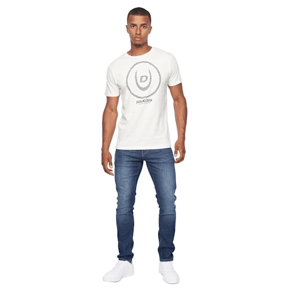 Duck and Cover Mens Overburg avsmalnande jeans 34R mörk tvätt Dark Wash 34R