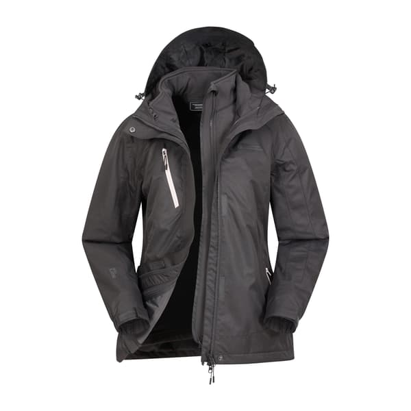 Mountain Warehouse Dam/Dam Bracken Melange 3-i-1 Jacka Black 8 UK