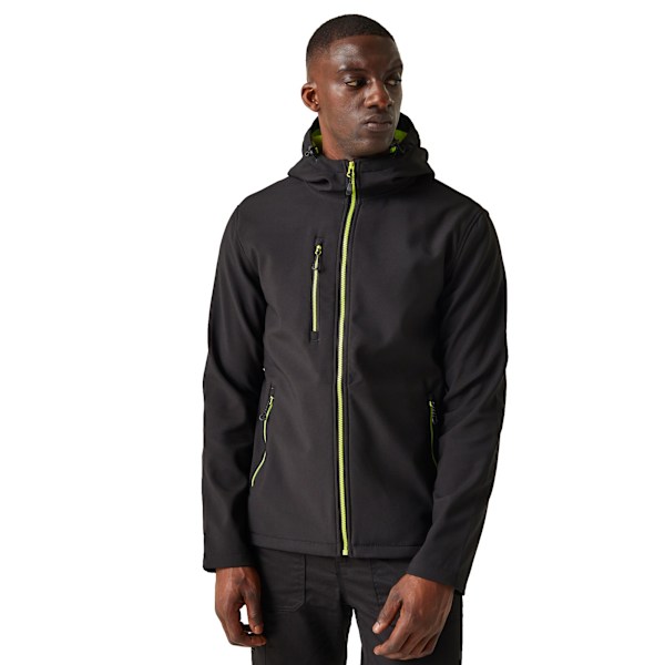 Regatta Navigate 2-lagers softshelljacka för män 3XL svart/lime Black/Lime Green 3XL