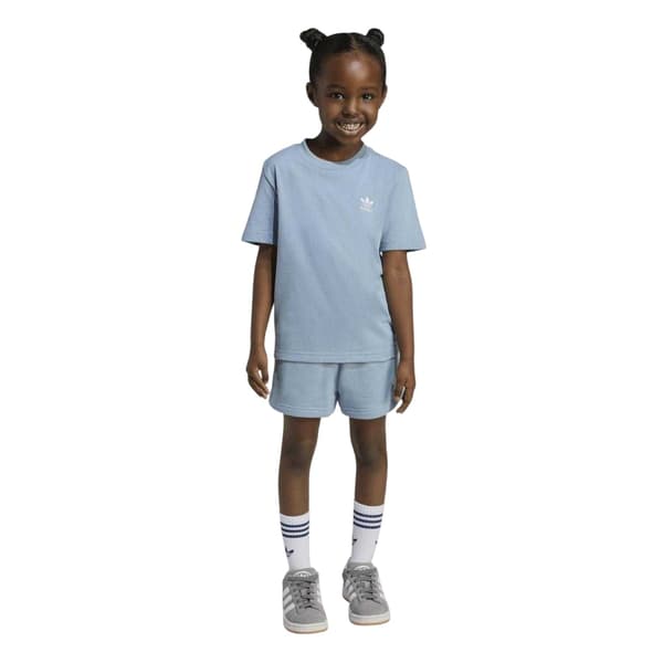 Adidas Barn Logotyp Bomull T-shirt & Shorts Set 4-5 År Blue 4-5 Years