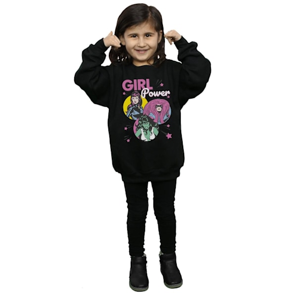 Marvel Comics Girls Girl Power Sweatshirt 12-13 år Svart Black 12-13 Years