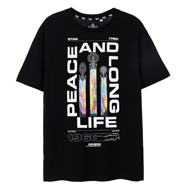 Star Trek T-shirt för män, Peace And Long Life, 3XL, svart Black 3XL
