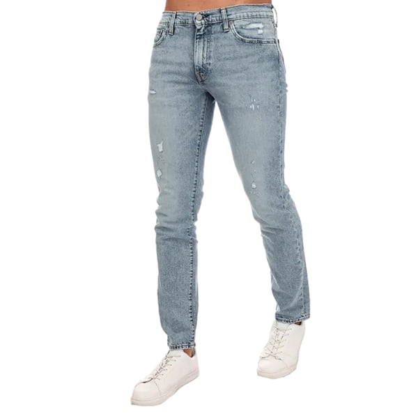 Levis Herr 511 Thrifted Casual Slim Jeans 30R Blå Blue 30R