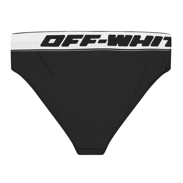 Off White Bikiniöverdel med text för flickor 8 år Svart Black 8 Years