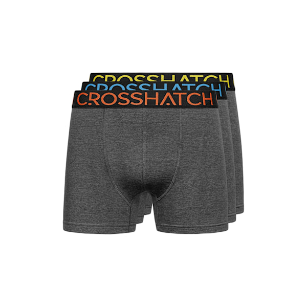 Crosshatch Chasma Boxershorts för män (3-pack) M Charcoal Charcoal M
