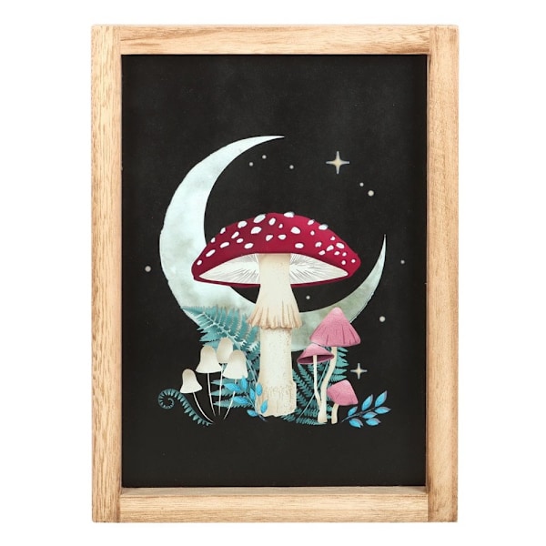 Something Different Forest Mushroom Inramad Konsttryck En Storlek B Black/Beige/White One Size