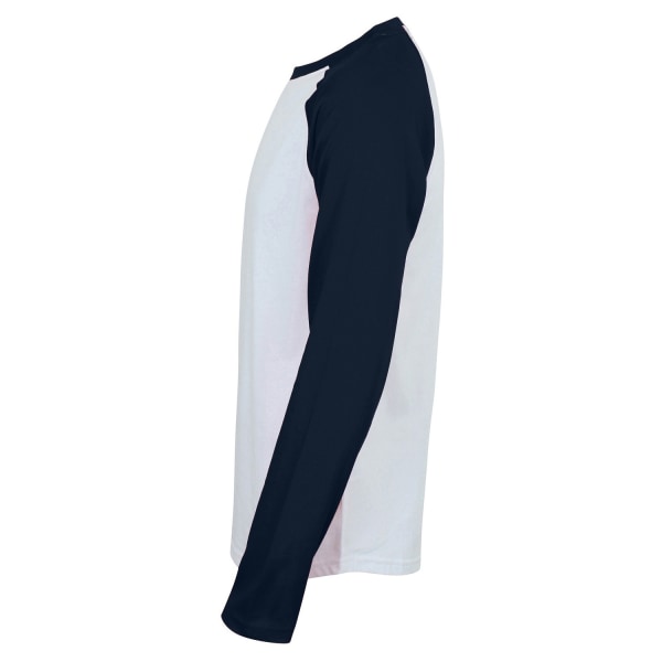 Skinni Fit Långärmad baseball T-shirt för män XS Vit/Oxford N White/Oxford Navy XS