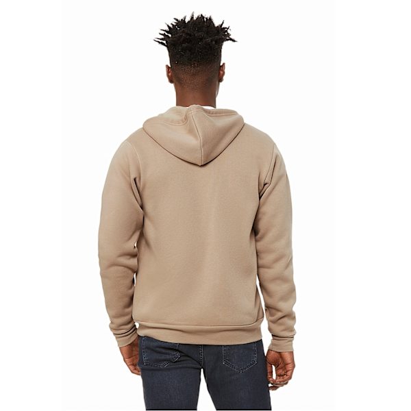 Canvas Unisex Dragkedja Polycotton Fleece Tröja med Huva / Luva Tan S