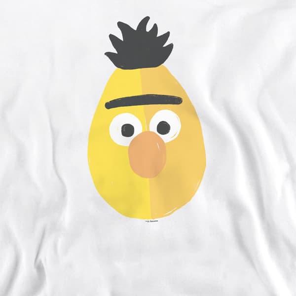 Sesamgatan Unisex Vuxen Bert Tröja M Vit White M