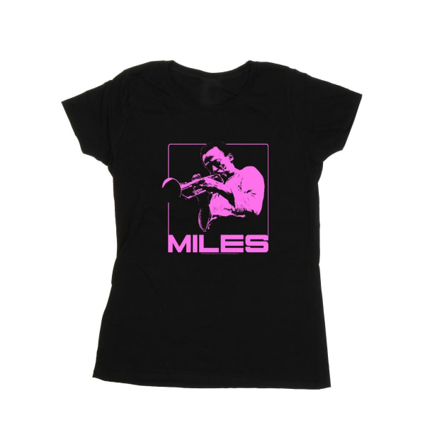 Miles Davis Dam/Dam Rosa fyrkantig bomull T-shirt S Svart Black S
