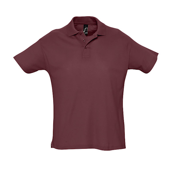 SOLS Herr Sommar II Pique Kortärmad Poloskjorta M Bourgogne Burgundy M