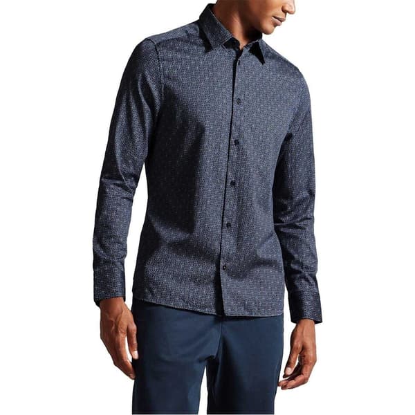 Ted Baker Herr Slim Långärmad Skjorta S Marinblå Navy S