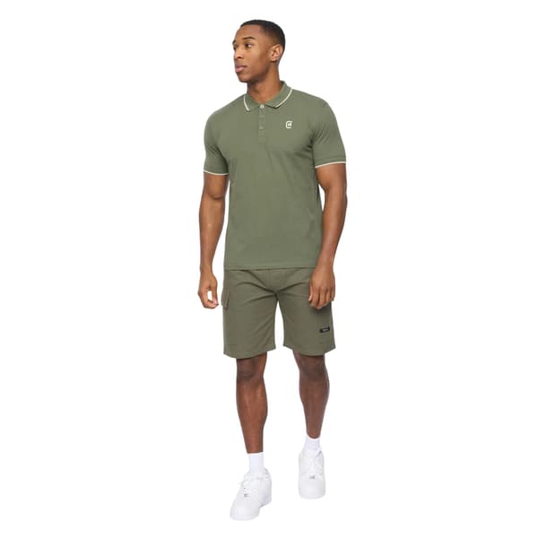 Crosshatch Herr Utilate Cargo Shorts med resår i midjan M Timjan Thyme M
