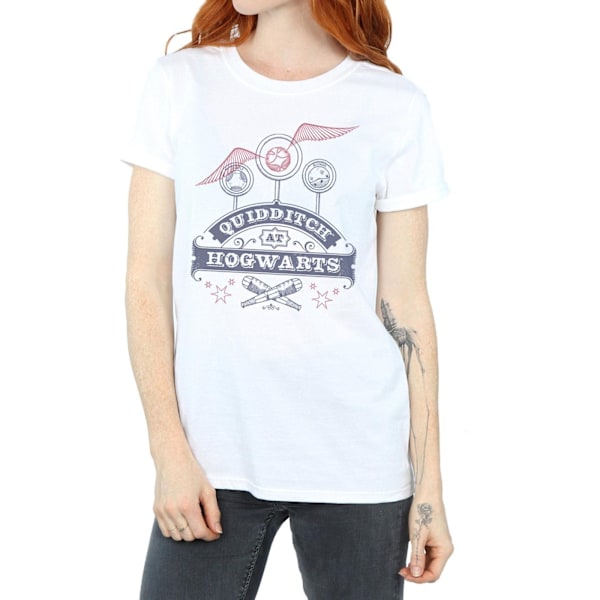 Harry Potter Dam/Kvinnor Quidditch På Hogwarts Bomull Pojkvän White XL