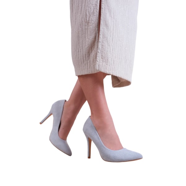 Var är det ifrån Dam/Dam Leah Mocka Högklackade Pumps 7 UK Light Grey 7 UK