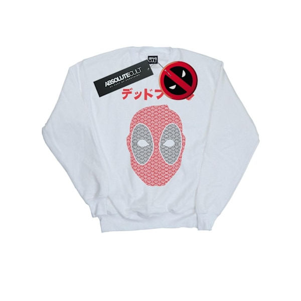 Marvel Herr Deadpool Japansk Seigaiha Huvud Sweatshirt 4XL Vit White 4XL