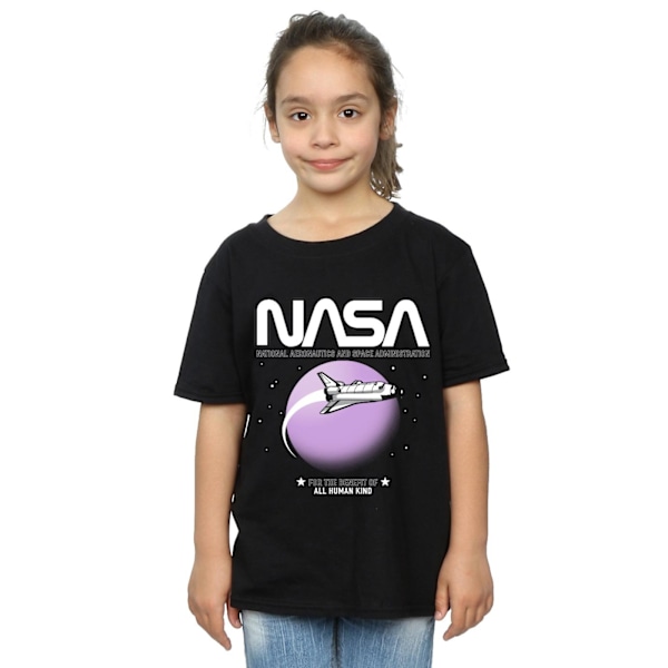 NASA Girls Shuttle Orbit Bomull T-shirt 9-11 år Svart Black 9-11 Years