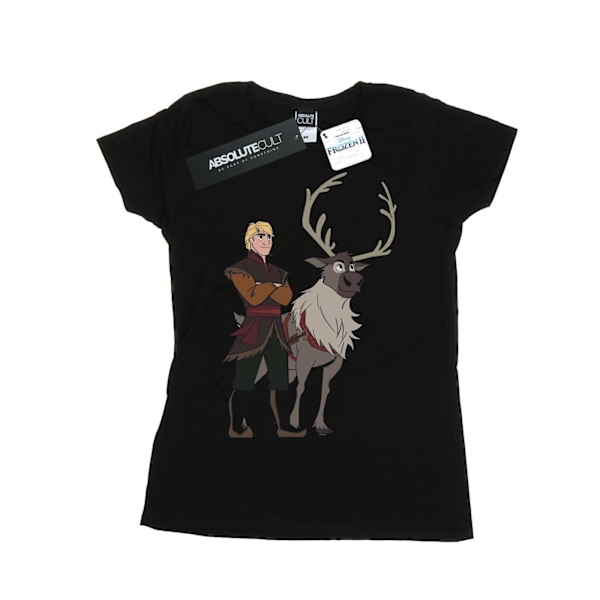 Disney Dam/Dam Frozen 2 Sven Och Kristoff Bomull T-shirt Black M