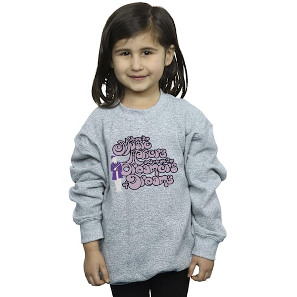 Willy Wonka Girls Dreamers Text Sweatshirt 3-4 år Sports Grey Sports Grey 3-4 Years