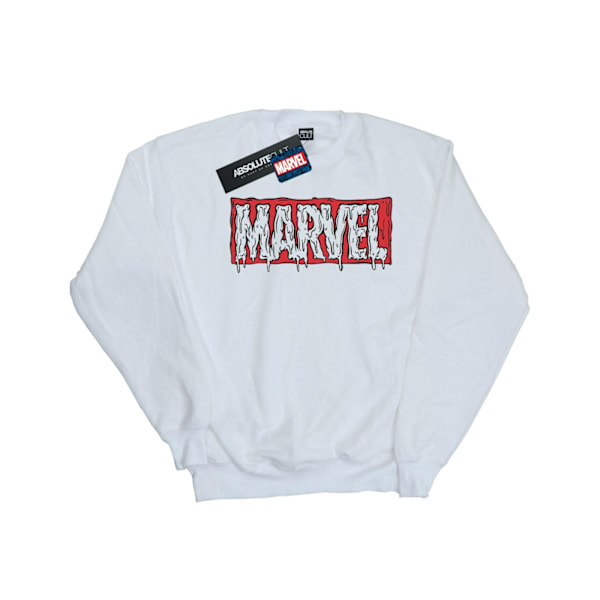 Marvel Boys Drip Logo Sweatshirt 9-11 år Vit White 9-11 Years