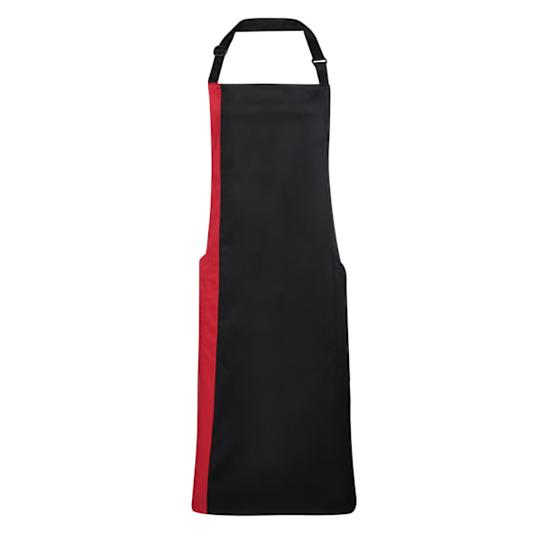 Premier Unisex Kontrastfärgad Arbetsoverall Förkläde (2-pack) One Size Black/ Red One Size