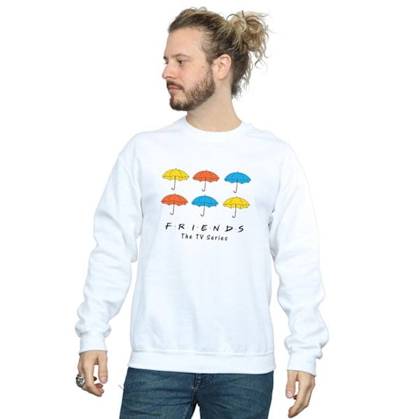 Friends Herr Färgade Paraplyer Sweatshirt 5XL Vit White 5XL