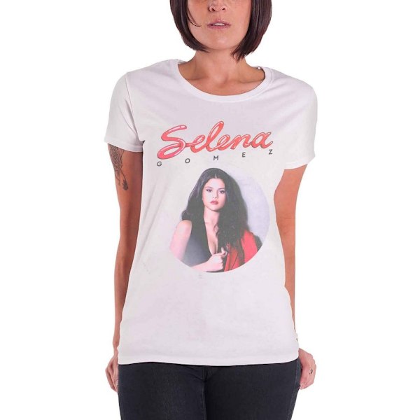 Selena Gomez Dam/Damer 80-talets Glam T-shirt M Vit White M