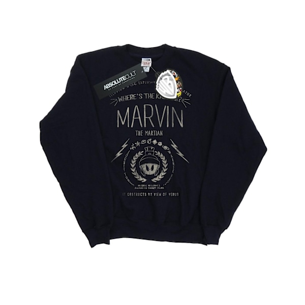 Looney Tunes Girls Marvin The Martian Where´s The Kaboom Sweatshirt Navy Blue 5-6 Years