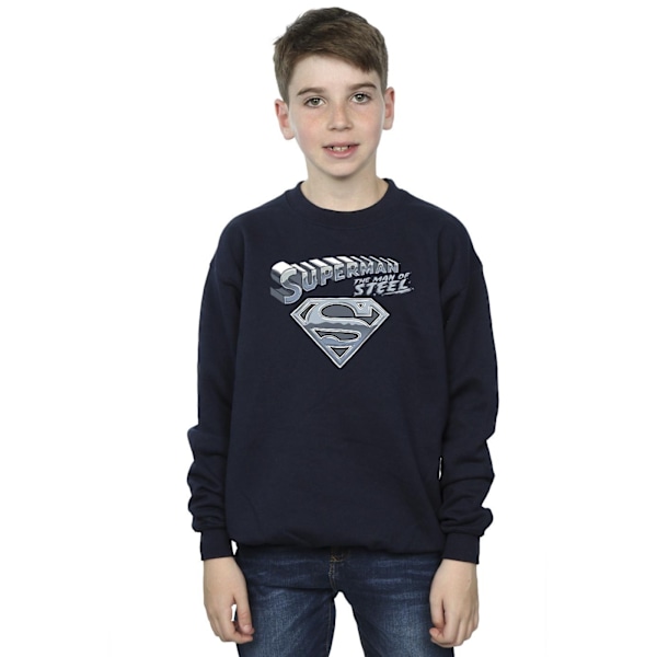 DC Comics Boys Superman The Man Of Steel Sweatshirt 3-4 år N Navy Blue 3-4 Years