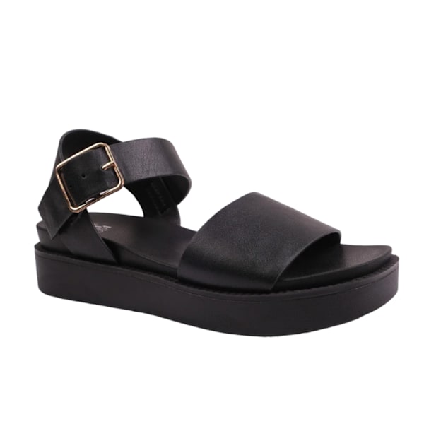 Where's That From Dam/Damer Phoenix PU Spänne Detalj Bred F Black 7 UK Wide