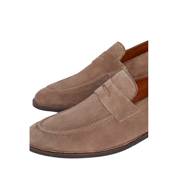 Debenhams herr perforerade mocka penny loafers 11 UK taupe Taupe 11 UK