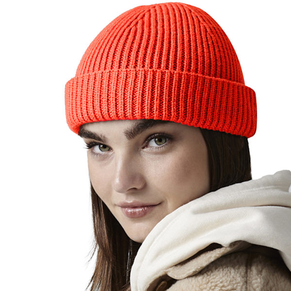 Beechfield Unisex Vuxen Återvunnen Harbour Beanie En Storlek Fire R Fire Red One Size