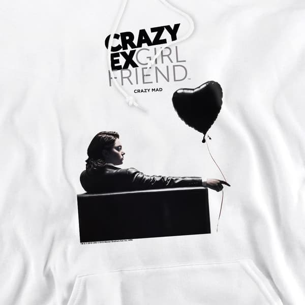 Crazy Ex-Girlfriend Herr Crazy Mad Hoodie M Vit White M