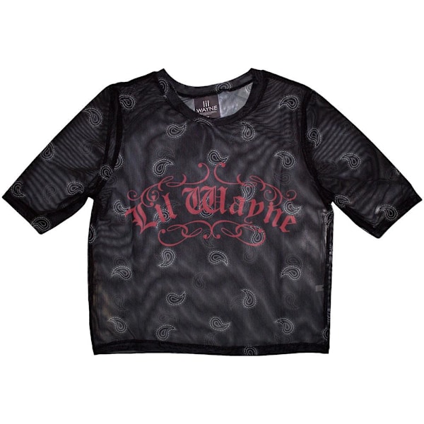 Lil Wayne Dam/Dam Script Crop Top XS Svart Black XS