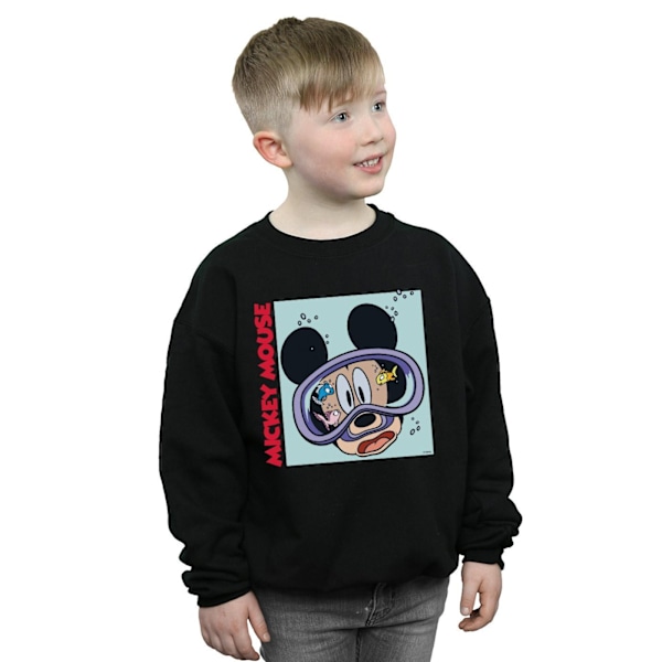 Disney Boys Mickey Mouse Under Water Sweatshirt 12-13 år Svart Black 12-13 Years