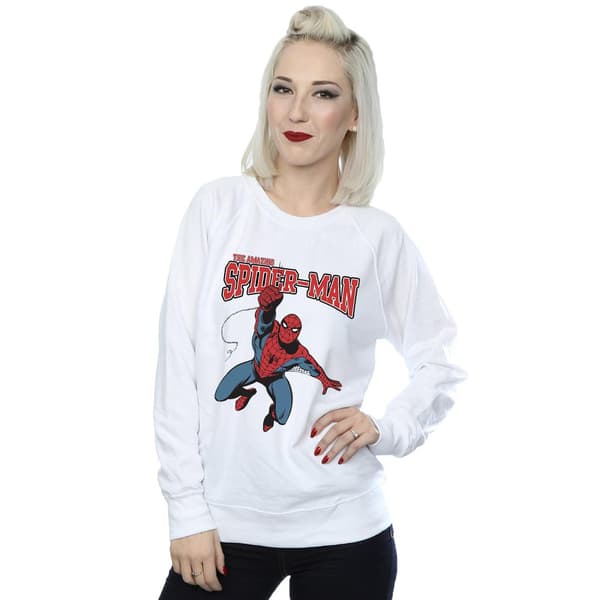Spider-Man Dam/Kvinnor Leap Sweatshirt M Vit White M