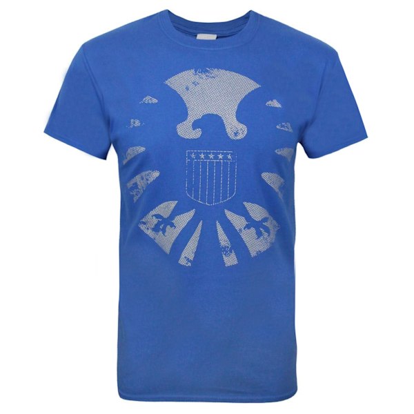 Marvel Official Mens Avengers Distressed Shield T-Shirt M Blue Blue M