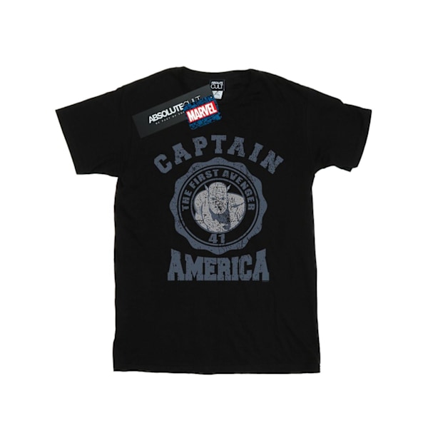 Marvel Boys Captain America Collegiate T-shirt 12-13 år Svart Black 12-13 Years