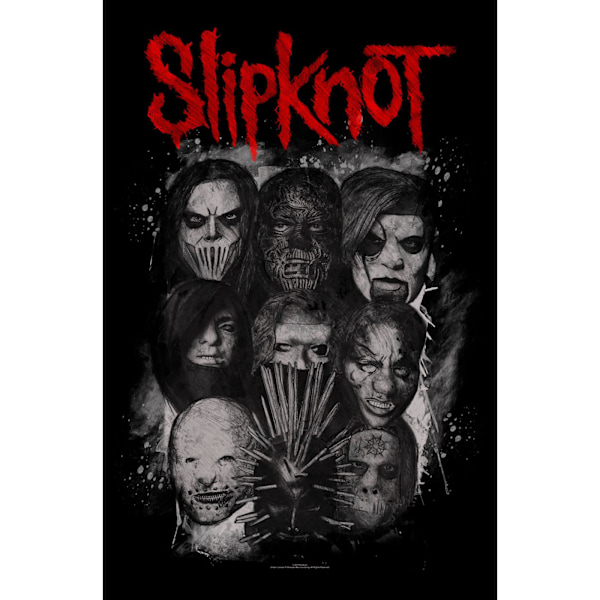 Slipknot masker textil affisch en storlek svart/grå/röd Black/Grey/Red One Size