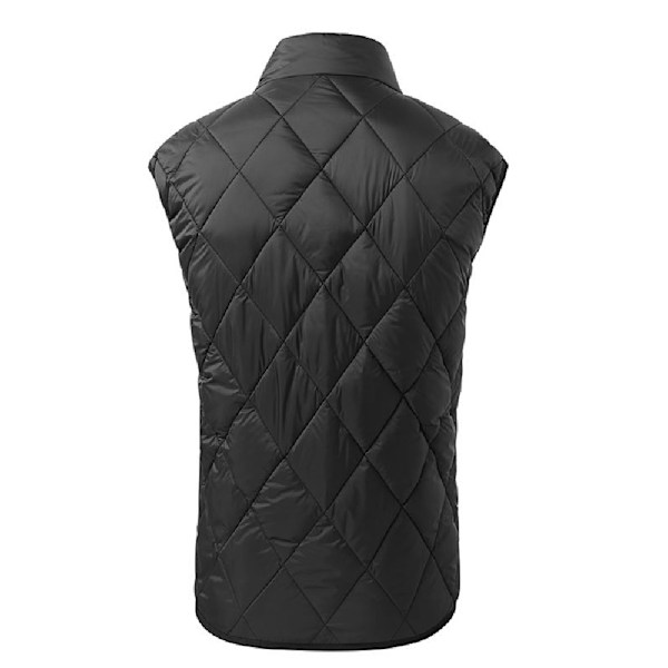 2786 Herr Diamant Rutig Vadderad Väst L Svart Black L