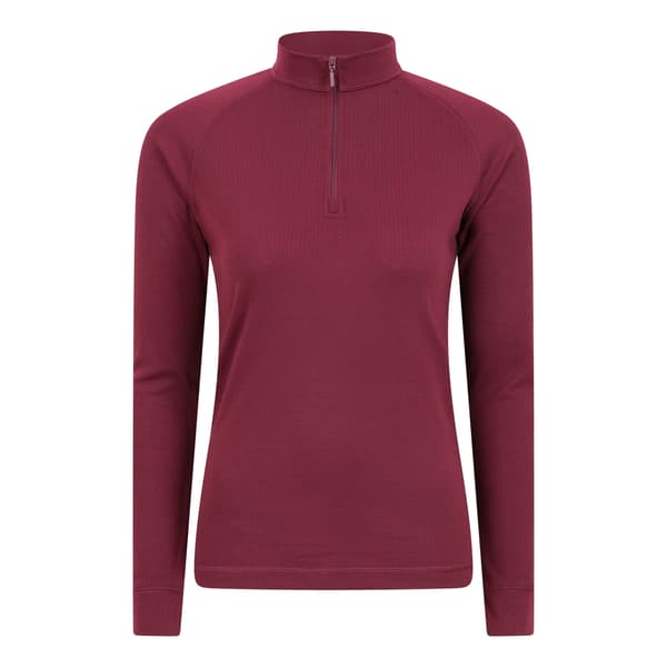 Mountain Warehouse Dam Talus Zip Neck Långärmad Termisk Topp för Kvinnor White 22 UK