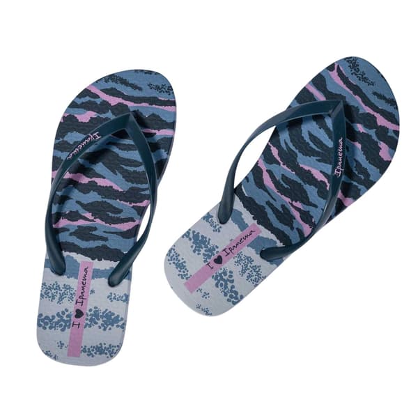 Ipanema Dam Zebra Platta Flip-flops 6 UK Blått Tryck Blue Print 6 UK