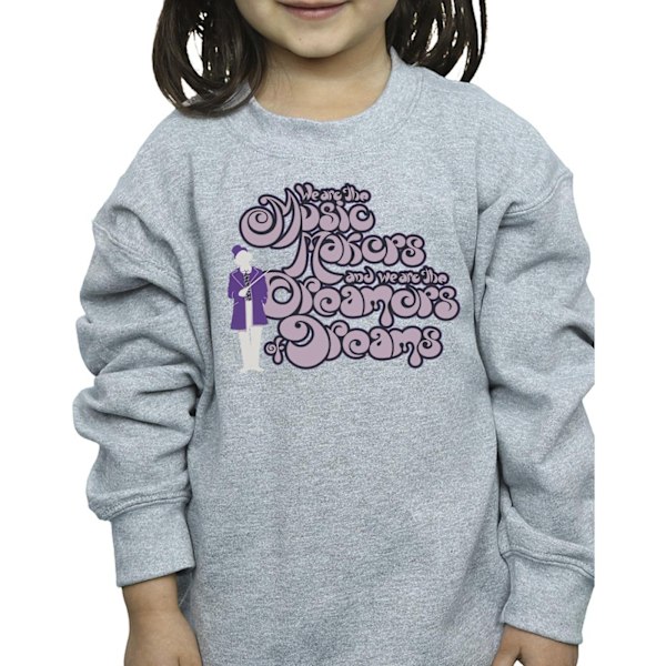 Willy Wonka Girls Dreamers Text Sweatshirt 3-4 år Sports Grey Sports Grey 3-4 Years