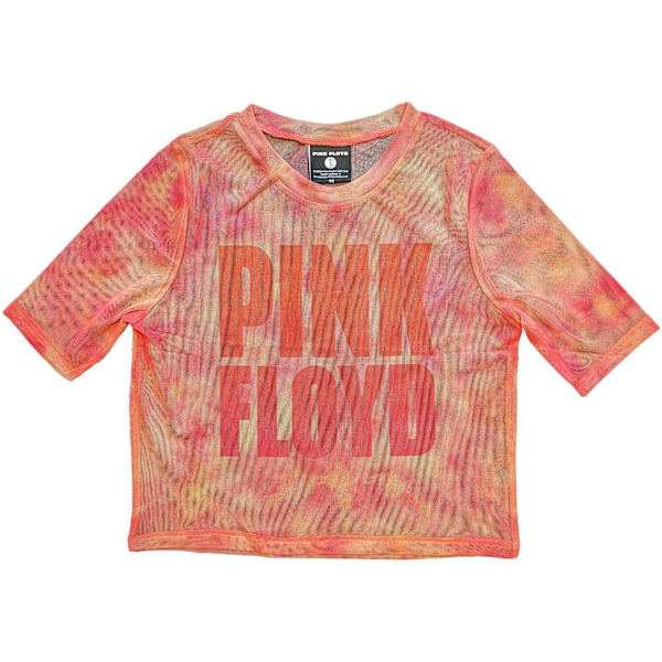 Pink Floyd Dam/Kvinnor Staplade Logotyp Mesh Crop Top S Rosa Pink S
