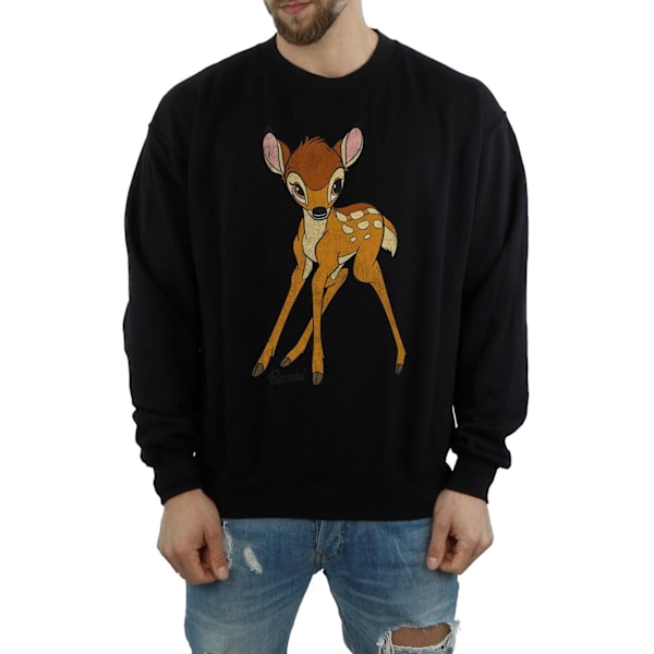 Bambi Klassisk Bomullströja för Herr M Svart Black M