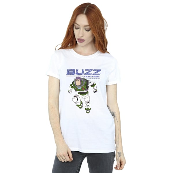 Disney Dam/Damer Lightyear Buzz Jump To Action Bomull Boyfriend T-Shirt White 3XL