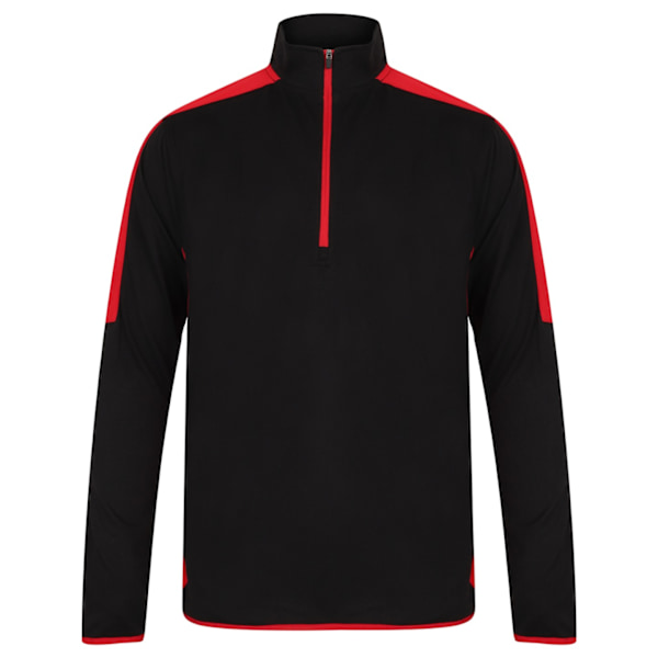 Finden & Hales Herr Kontrastpanel Kvartsdragkedja Midlayer M Svart Black/Red M
